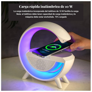 LAMPARA,PARLANTE, CARGADOR INALÁMBRICO LED 3 EN 1